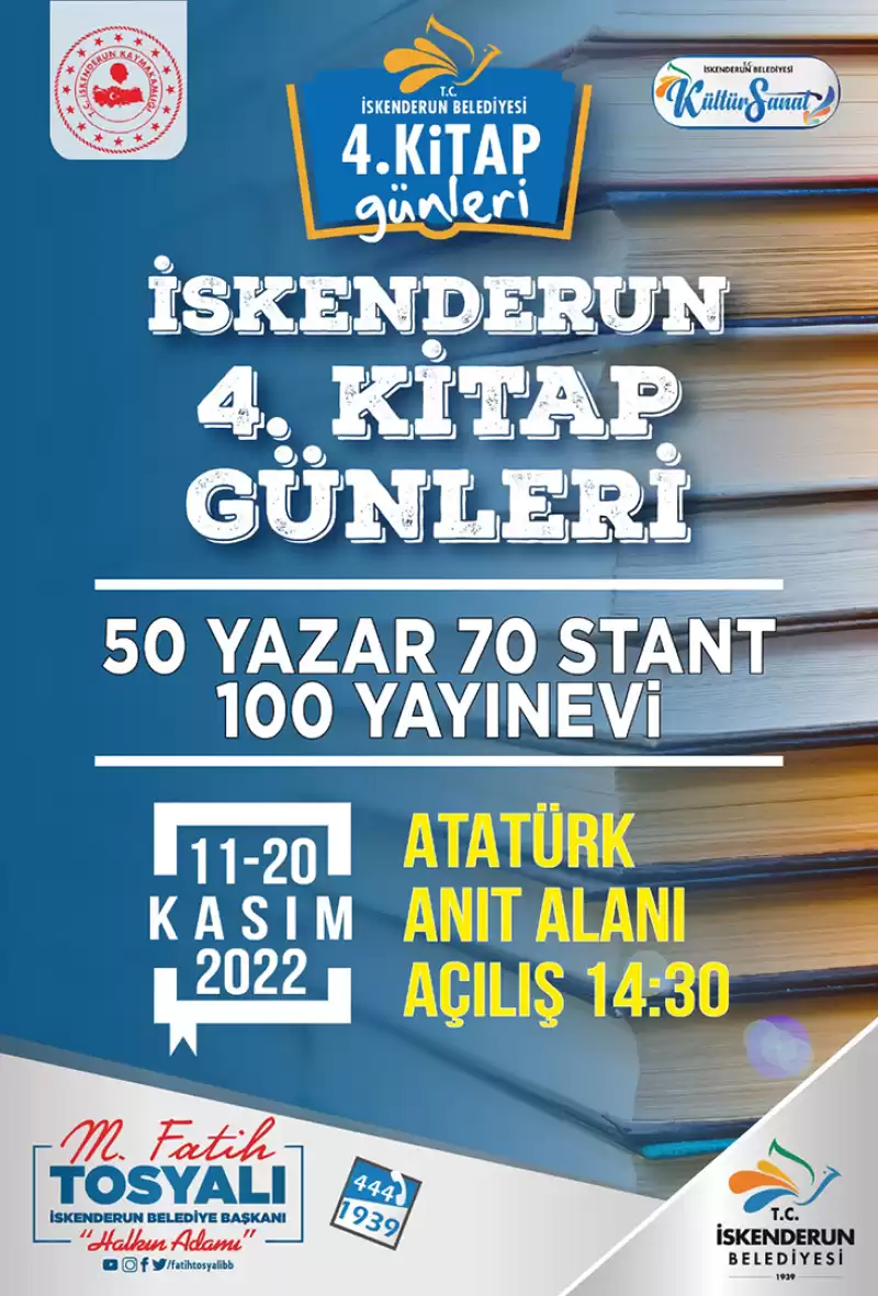 İskenderun Belediyesi 4. Kitap Günleri Başlıyor