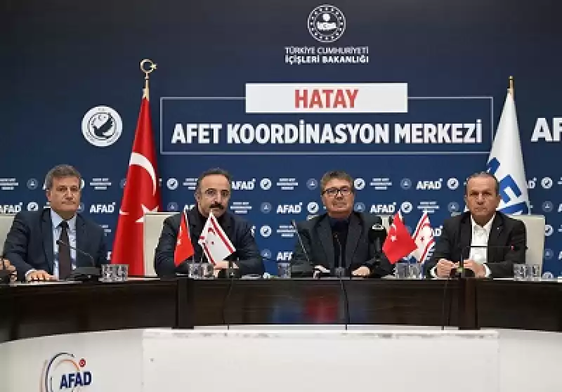 KKTC Başbakanı Ünal Üstel, Hatay Afet Koordinasyon Merkezi'nde Konuştu: