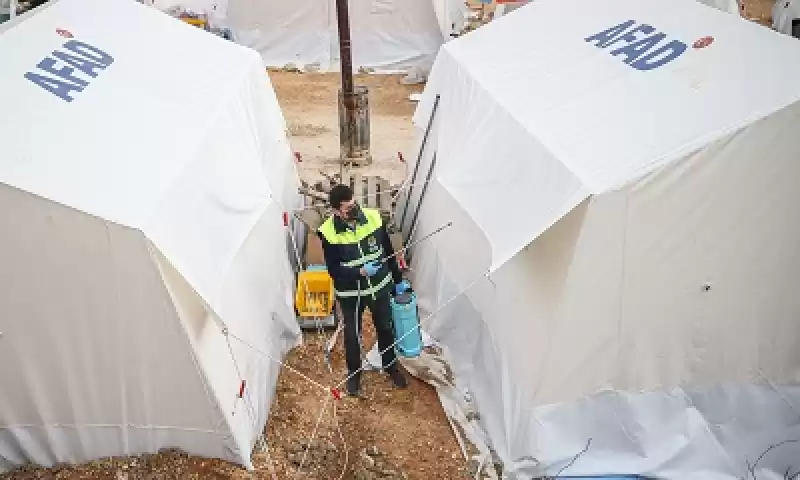 Hatay'daki çadır Ve Konteyner Kentlerde Hijyen çalışmaları Titizlikle Yürütülüyor