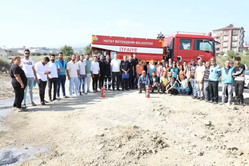 HBB’den Konteyner Kentlerde Görevli Personele Yangına Müdahale Eğitimi