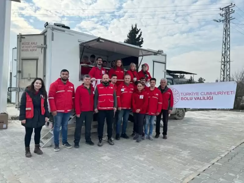 Türk Kızılay Bolu Şubesinden Hatay'da Geçici Barınma Merkezlerine Destek