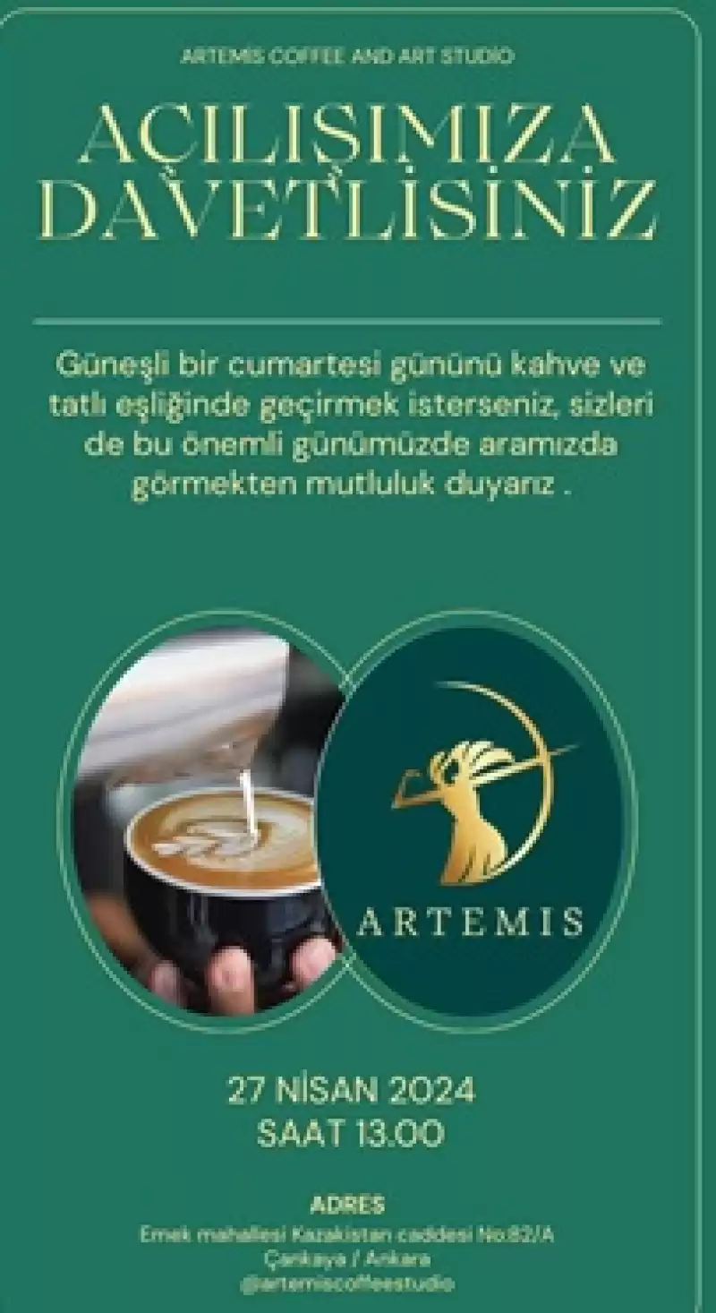 Harbiyeli Eğitimci Doğruel, Ankara'da Artemis Coffee'nin şubesini Hizmete Açıyor