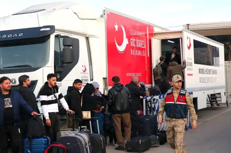 Ülkelerine Dönen Suriyeliler Için Hatay Sınırında Mobil Hizmet Aracı Konuşlandırıldı