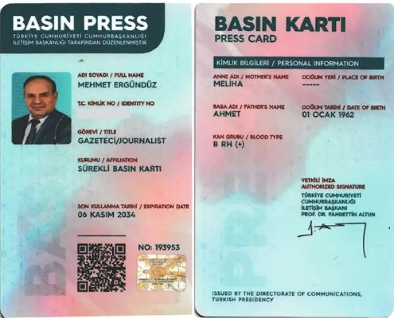 Gazeteci Yazar Mehmet Ergündüz Sürekli Basın Kartını Aldı 