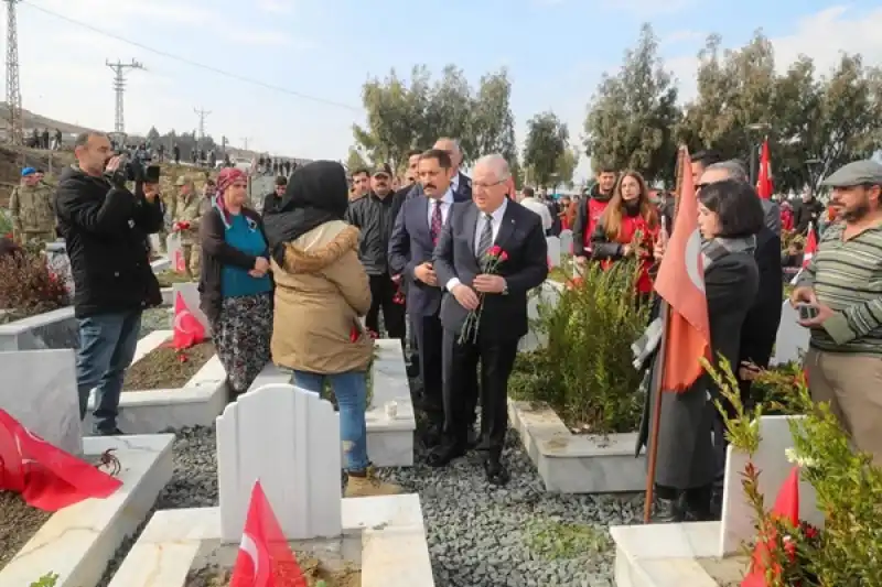 Hatay'a Gelen Bakanlar, Deprem Şehitliğini Ziyaret Ettiler 