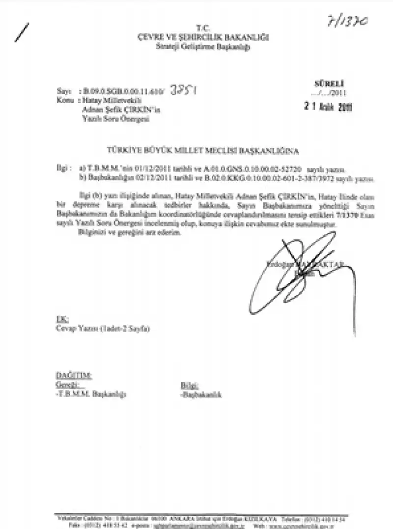 Şefik Çirkin 2011'de TBMM Kürsüsünden Hatay Için Deprem Uyarısı Yapmış!