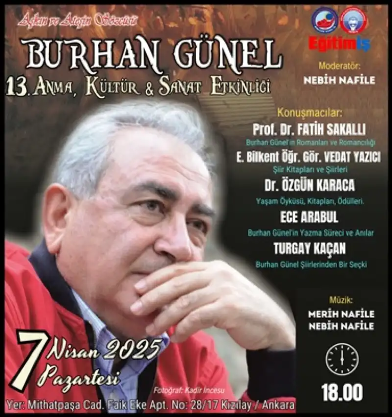 Yazar Burhan Günel 78 Yaşında; ‘Mümkün Değil Getirmek Sonsuzluğa Gideni…