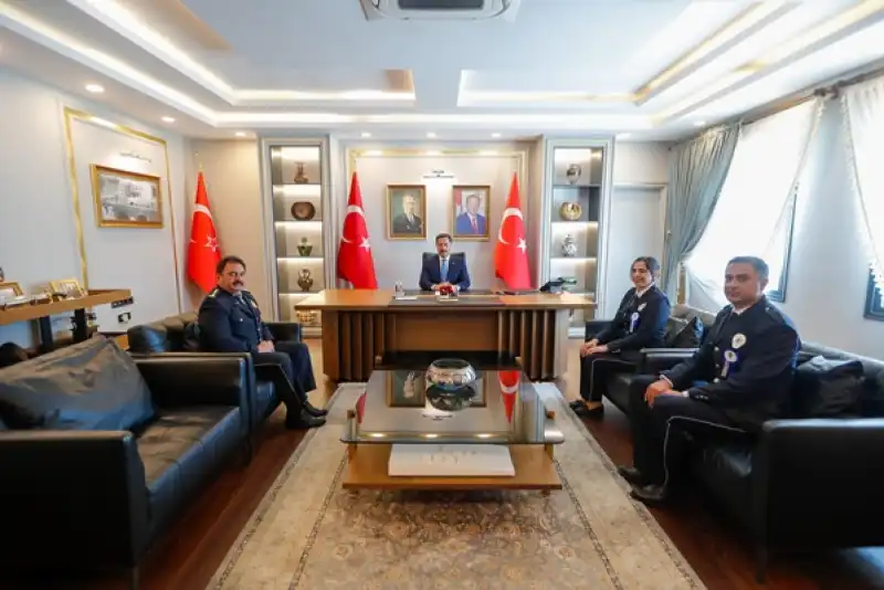 Hatay Valisi Mustafa Masatlı, İl Emniyet Müdürü Gökce'yi Kabul Etti