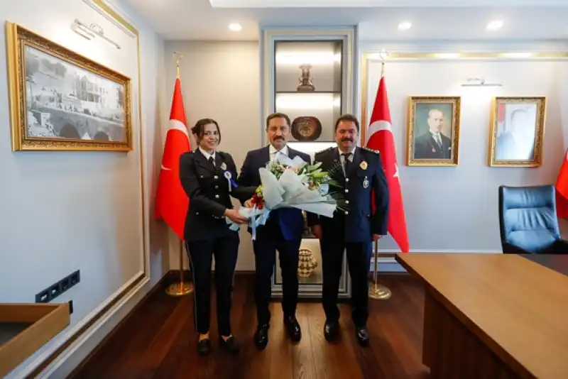 Hatay Valisi Mustafa Masatlı, İl Emniyet Müdürü Gökce'yi Kabul Etti