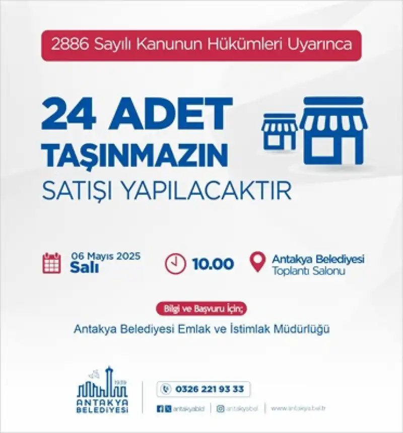 24 Taşınmazı Açık Artırma Ihale Usulü Ile Satışa çıkarılacak