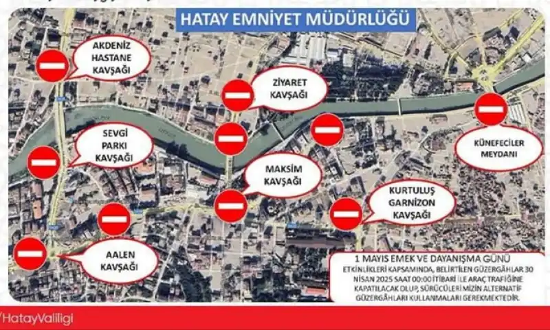 1 Mayıs'ta Bazı Yol Ve Kavşaklar Trafiğe Kapatılacak 