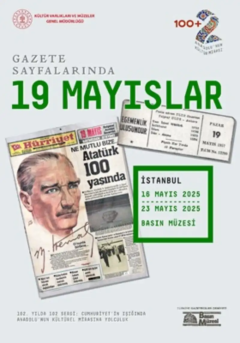 Cumhuriyetin 102. Yılında “Gazete Sayfalarında 19 Mayıslar” Sergisi Basın Müzesi’nde Açılıyor