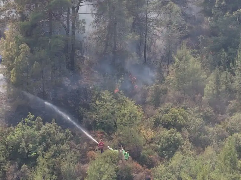 Hatay'da Devam Eden Orman Yangınında Zarar Gören Alanlar Havadan Görüntülendi