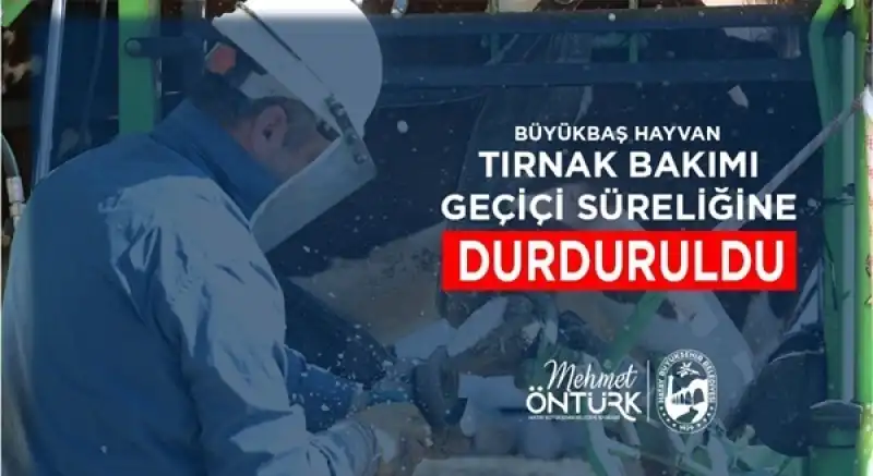 HBB, Büyükbaş Hayvan Tırnak Bakım Hizmetini Geçici Olarak Durdurdu