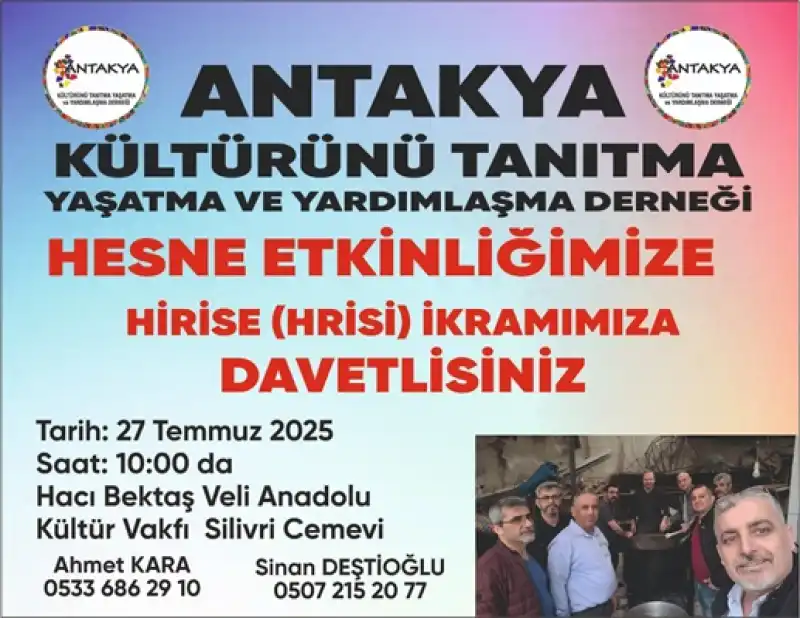 Antakya Kültürünü Yaşatmak İçin Silivri’de Buluşma