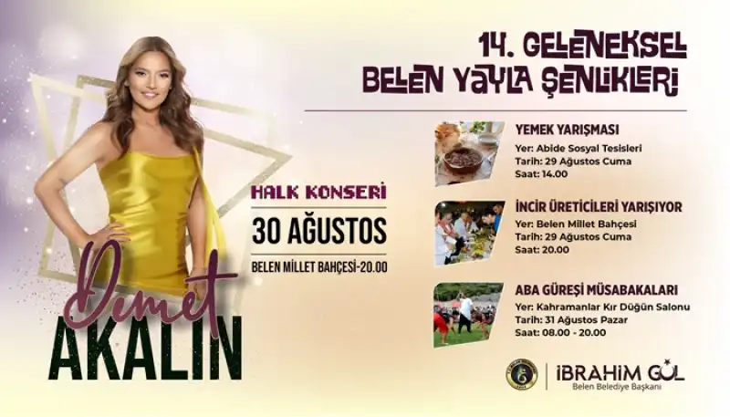 Belen’de 14. Geleneksel Yayla Şenlikleri Başlıyor!