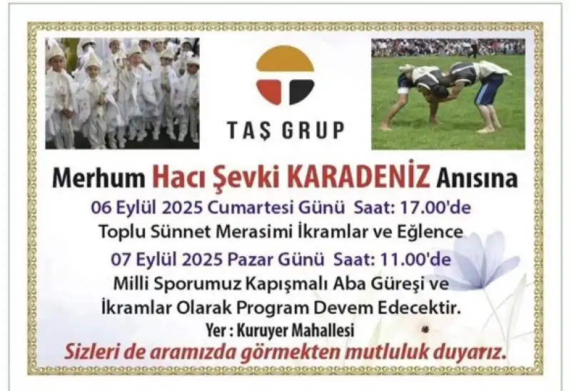 Taş Group’tan Hacı Şevki Sabit Karadeniz Anısına Geleneksel Etkinlik