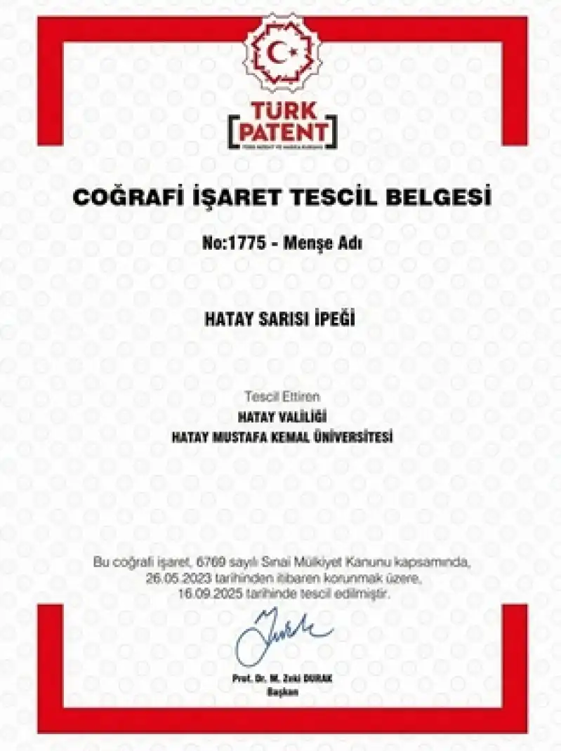 Hatay Sarısı İpeği Coğrafi İşaret Tescili Aldı