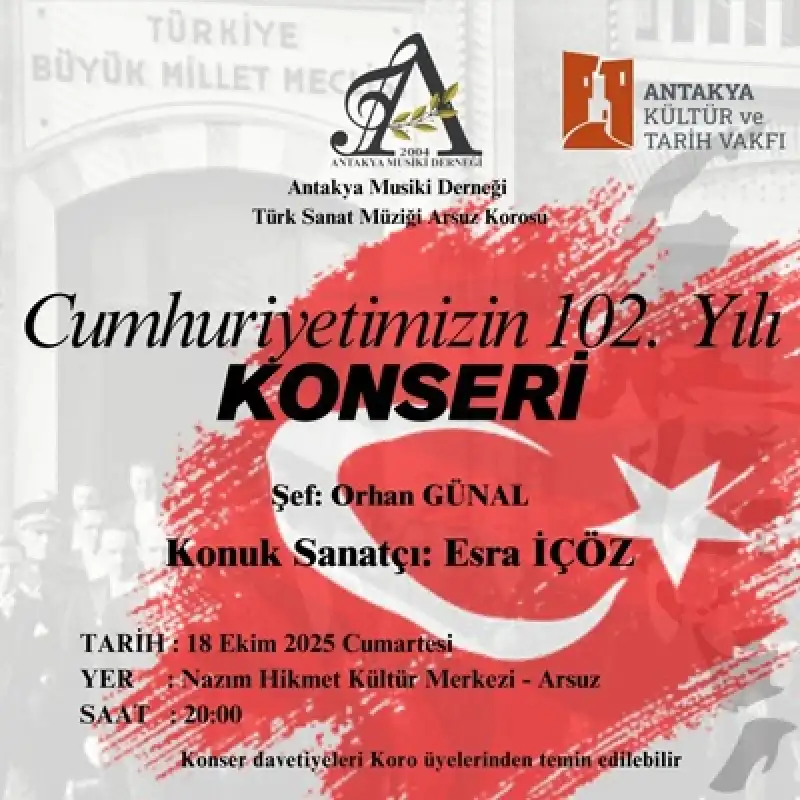 Cumhuriyetimizin 102. Yılı Coşkulu Bir Konserle Kutlanacak