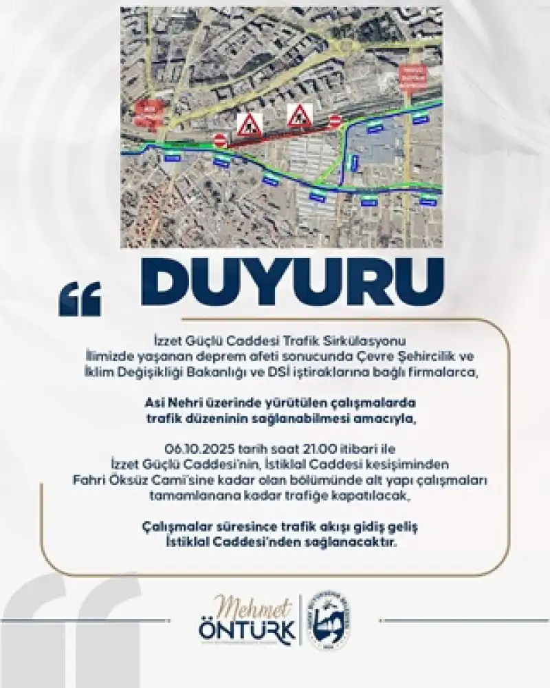 İzzet Güçlü Caddesi Trafiğe Kapatıldı