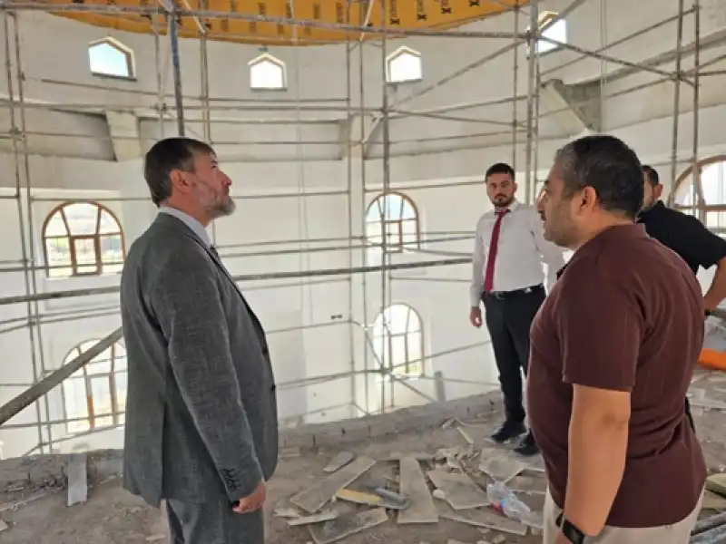Müftü Topçu, Arslanoğlu Camii İnşaatını Yerinde İnceledi