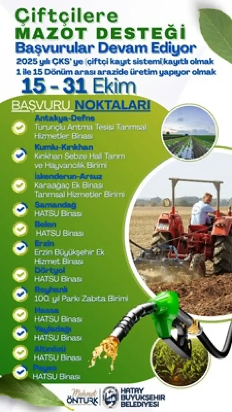 HBB’den Çiftçiye Mazot Desteği