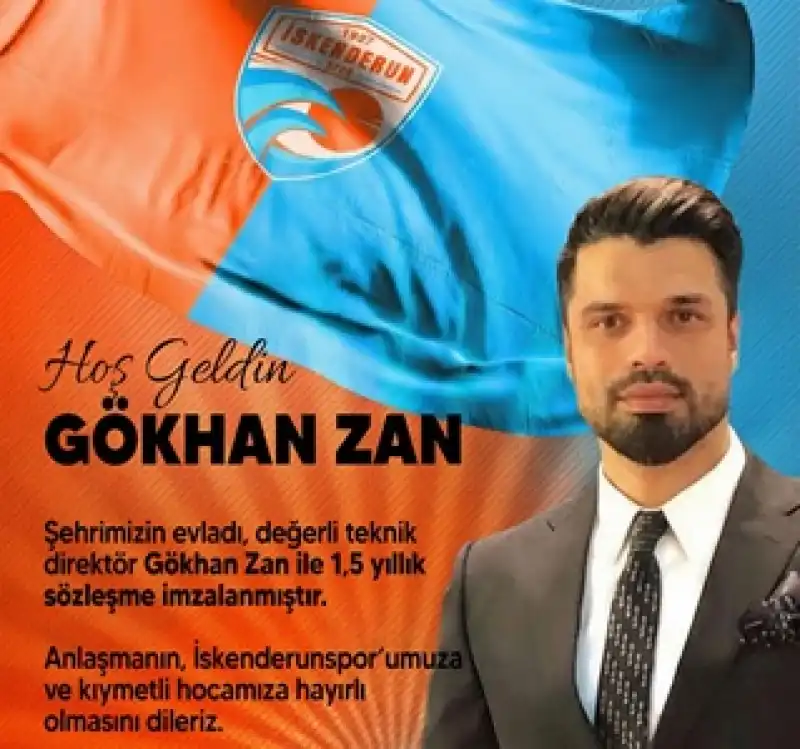İskenderunspor, Teknik Direktör Gökhan Zan Ile 1,5 Yıllık Sözleşme Imzaladı