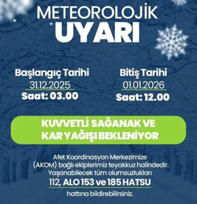 Hatay’da Kuvvetli Yağış Ve Kar Bekleniyor!