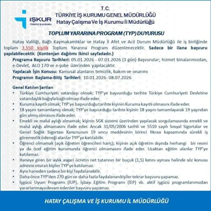 TYP'den 3 Bin 500 Kişiye İş İmkanı!