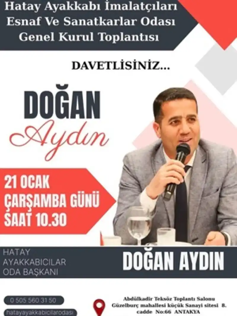 Hatay Ayakkabıcılar Odası Genel Kurul Heyecanı Başlıyor