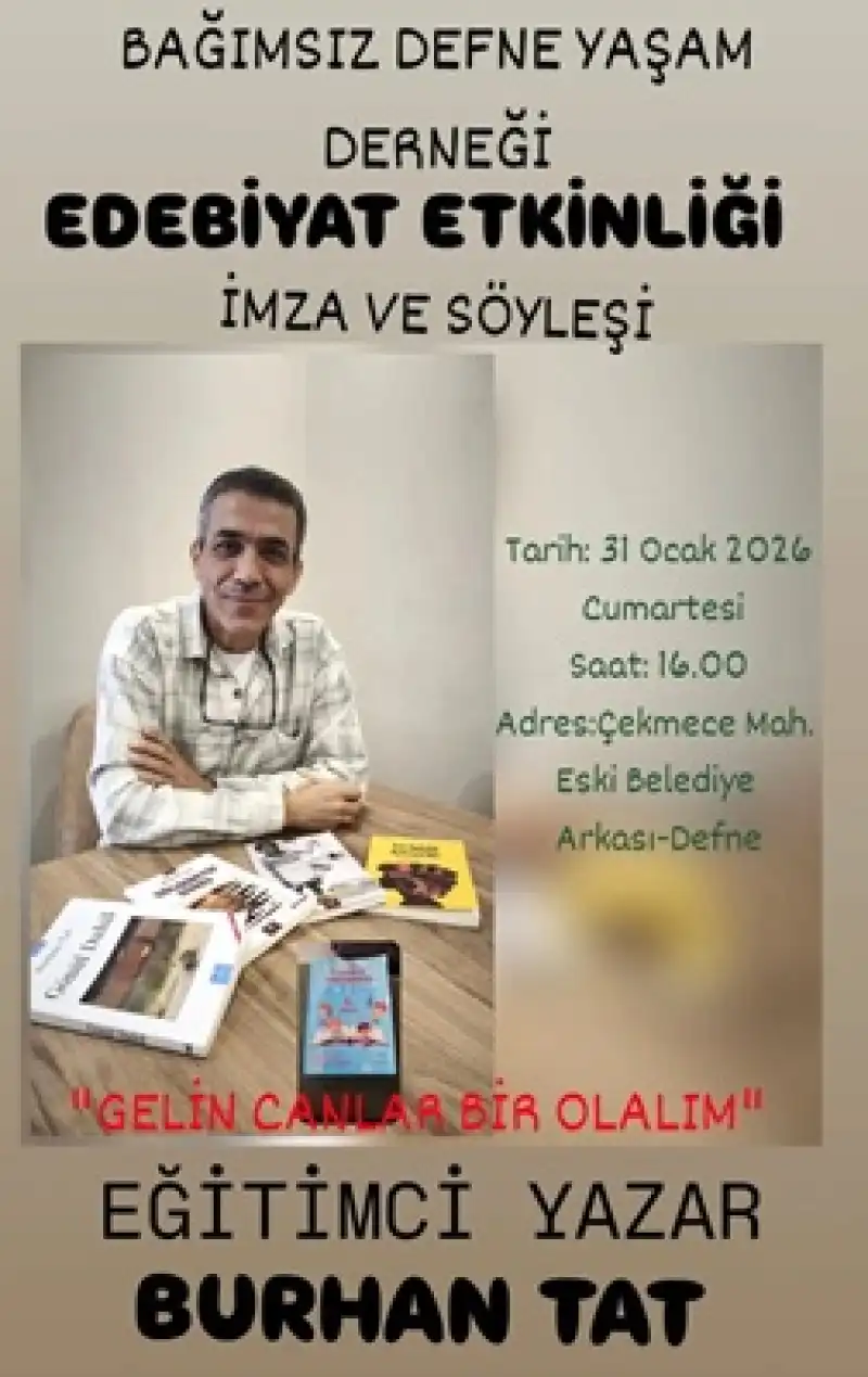 Antakyalı Yazar Burhan Tat Okurlarıyla İmza Gününde Buluşuyor