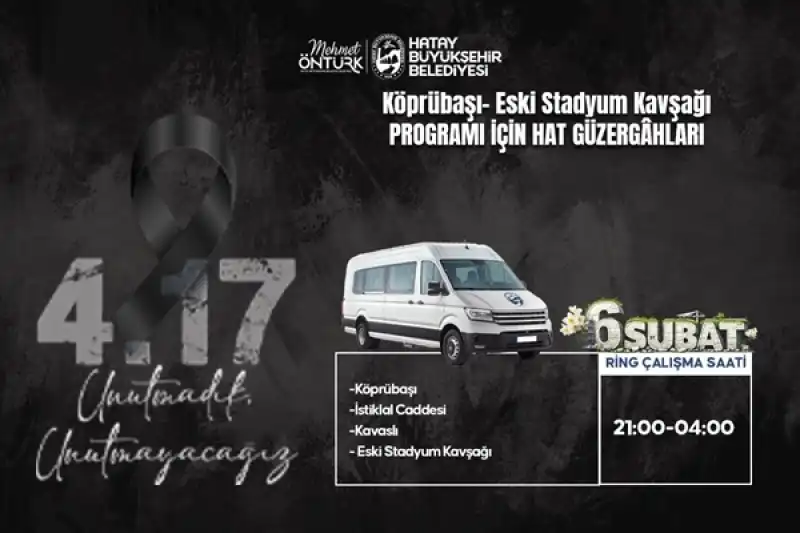 HBB’den 6 Şubat Anma Programı Için ücretsiz Ulaşım 
