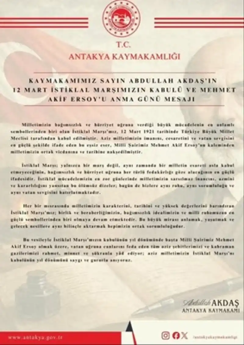 Akdaş: “istiklal Marşı Ortak Vicdanımızdır”