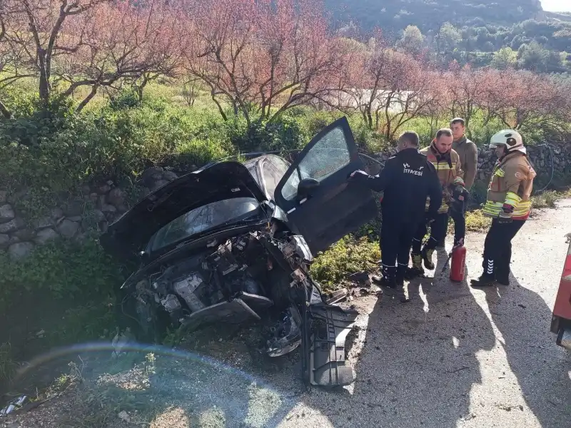 Yoldan Çıkan Otomobilden Yaralı Kurtarıldı