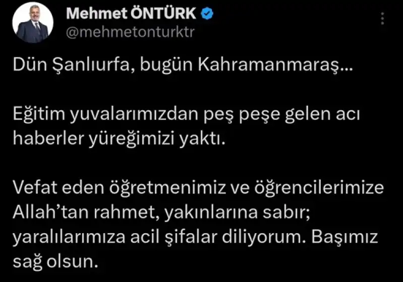 Başkan Öntürk: Yüreğimiz Yandı