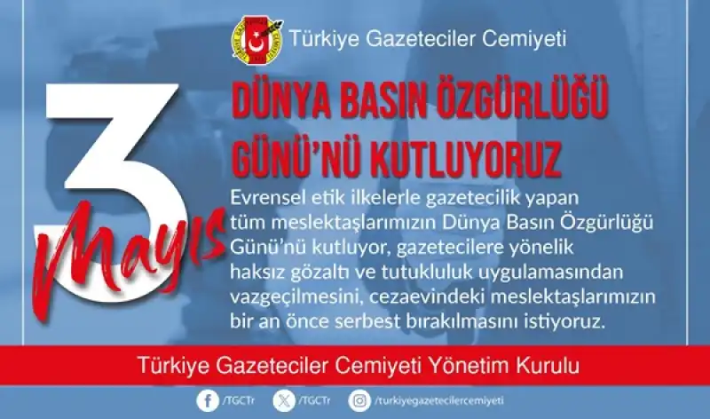 TGC’den “Gazeteciye Ve Habere Özgürlük” Çağrısı