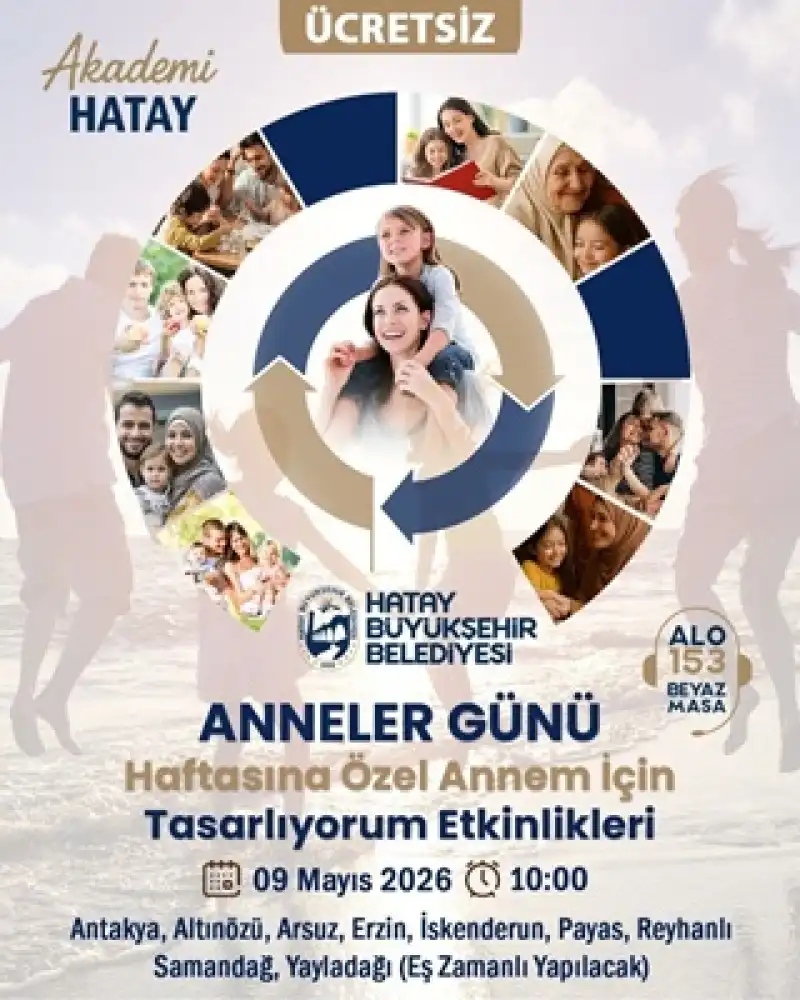 HATAY’da Anneler Günü Coşkusu Atölyelerle Yaşanacak