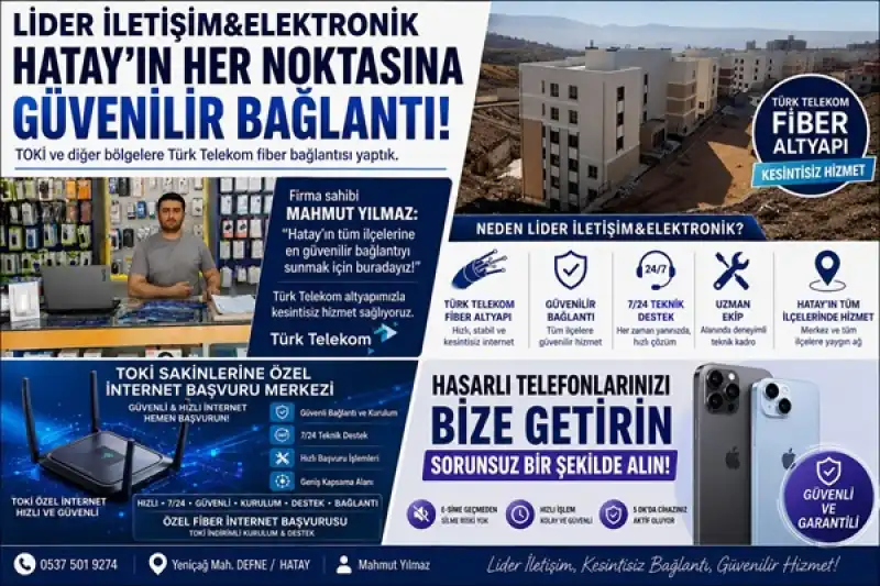 Hatay’da Fiber Altyapı Ve Teknik Servis Hizmeti Bir Arada