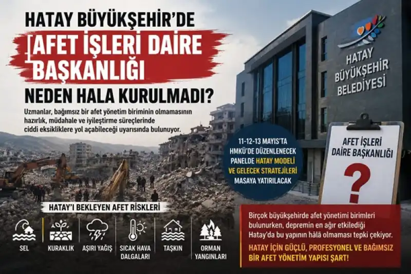 Hatay'da Afet İşleri Daire Başkanlığı Neden Yok!