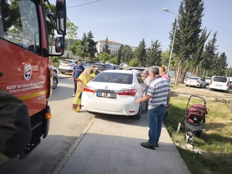 Araç İçerisinde Mahsur Kalan Çocuk Kurtarıldı