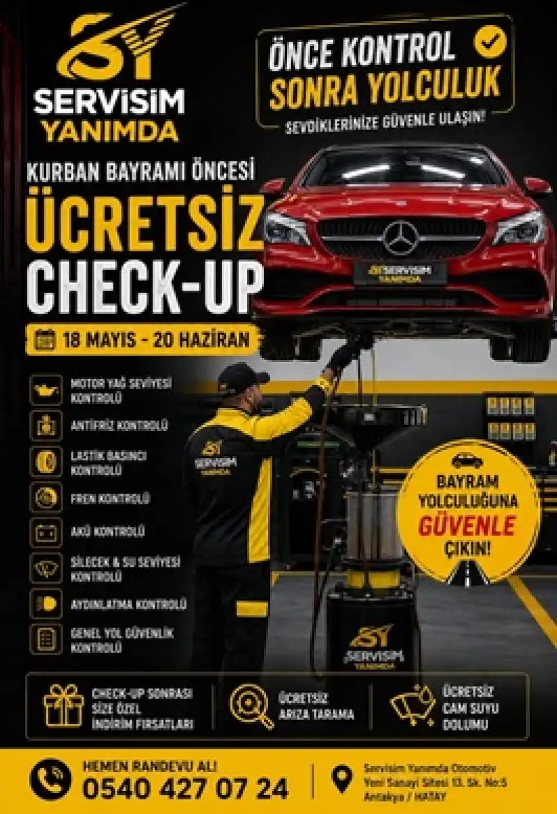 Hatay’da Bayram Öncesi Sürücülere Ücretsiz Araç Check-Up Kampanyası