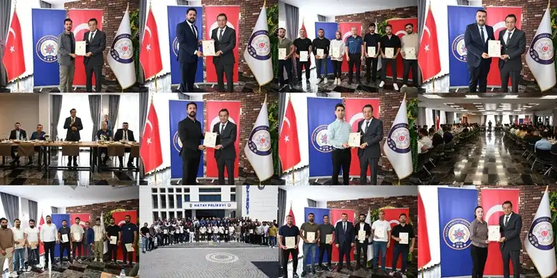 Hatay'da Başarılı Polislere Başarı Belgesi Takdim Edildi