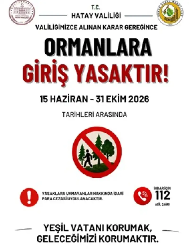Hatay’da Ormanlara Girişler Yasaklandı