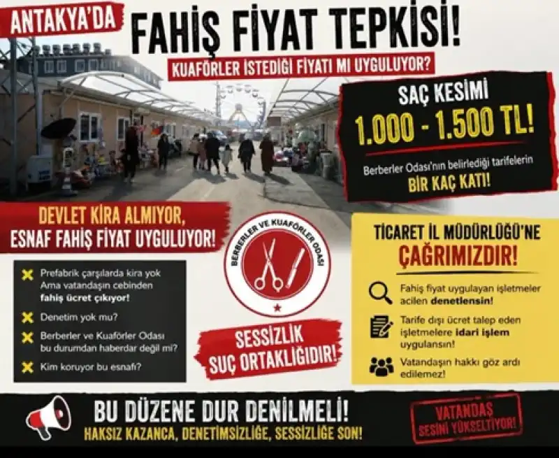 Antakya'da Erkek Kuaförlerinde Fahiş Fiyat İddiası: 