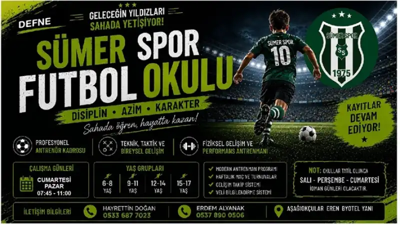 Sümer Spor Futbol Okulu Samandağ Ve Defne'de Yeni Yetenekleri Bekliyor