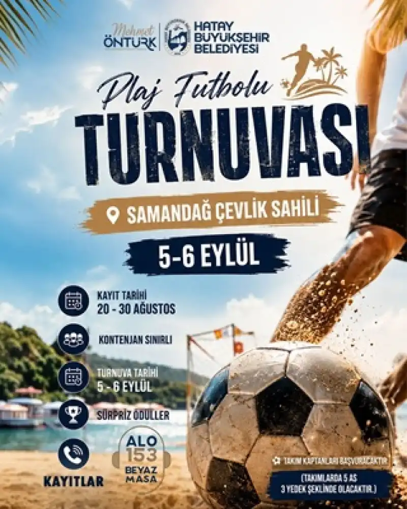 Çevlik Sahili’nde Plaj Futbolu Turnuvası Heyecanı
