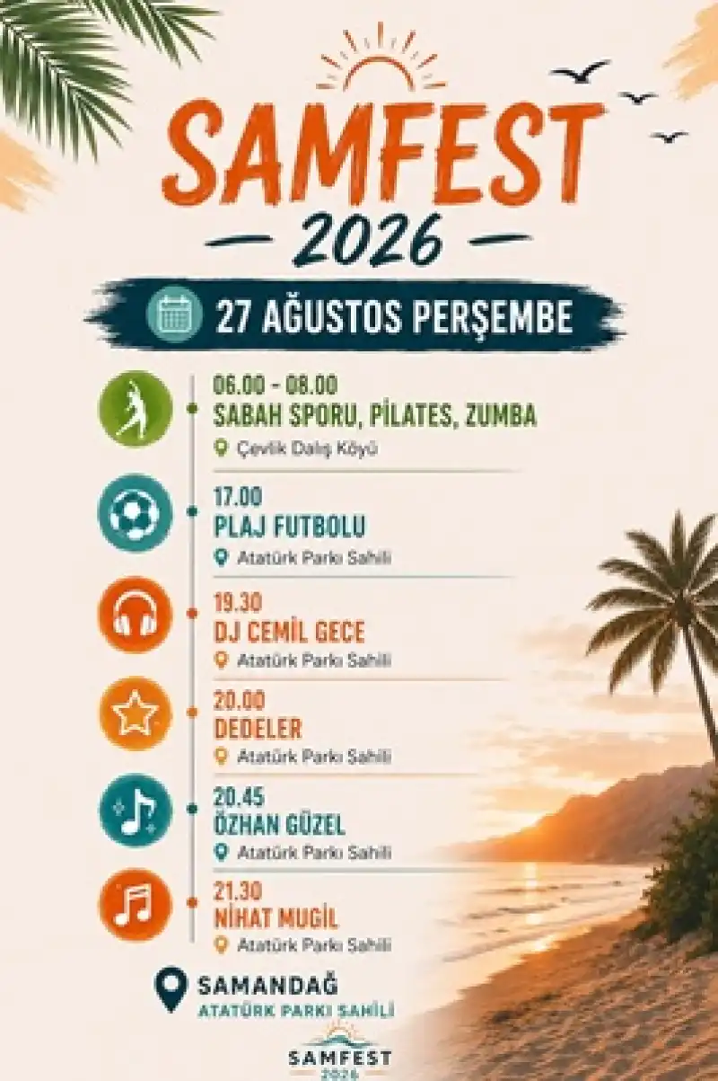 SAMFEST 2026 Hatay’da Kültür, Sanat Ve Eğlenceyi Buluşturacak