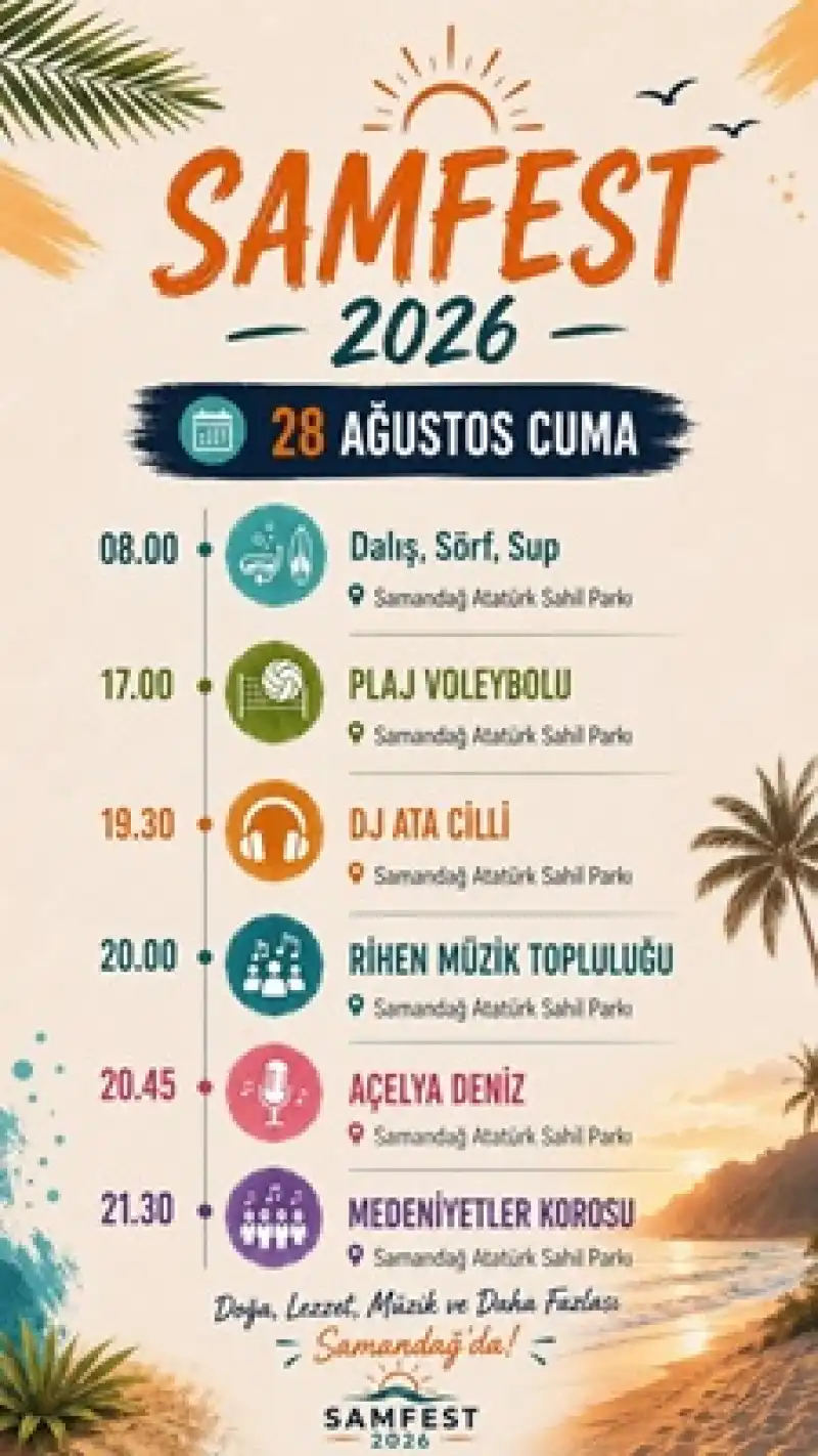 SAMFEST 2026 Hatay’da Kültür, Sanat Ve Eğlenceyi Buluşturacak