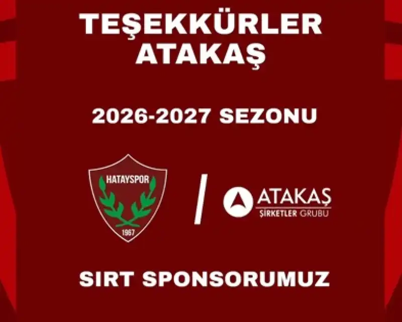 Atakaş’tan Hatayspor’a Yeniden Sponsorluk Desteği