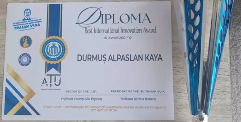 HMKÜ’lü Profesör Durmuş Alpaslan Kaya’ya Uluslararası İnovasyon Ödülü